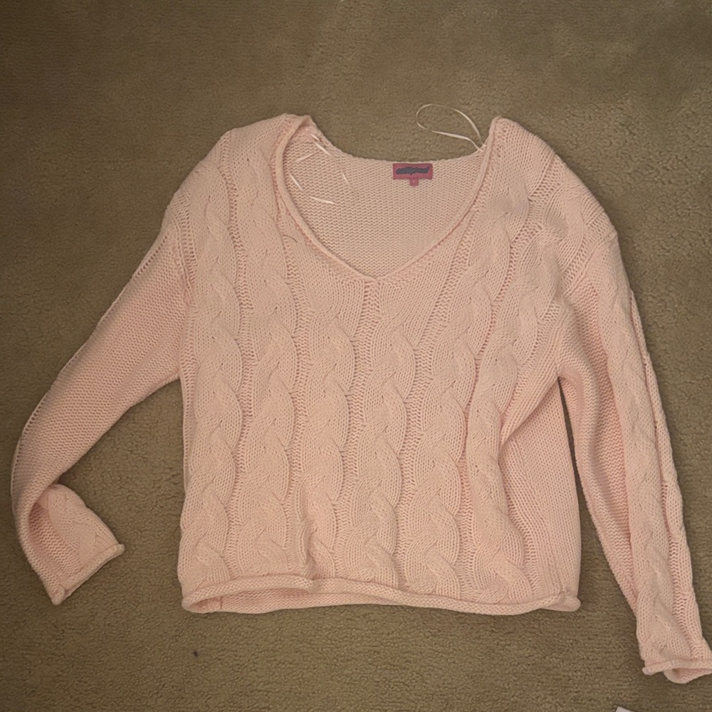 Edikted Light Pink Off-the-Shoulder Sweater